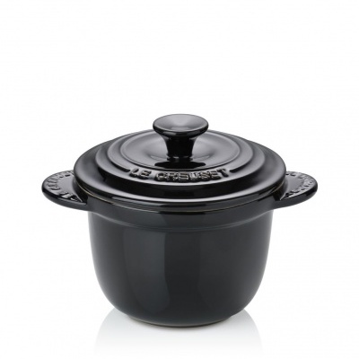 Caçarola pequena preta La Cruset com tampa