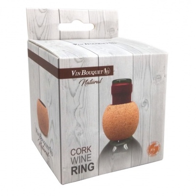 Embalagem de anel de cortiça para garrafas de vinho com design imitando madeira