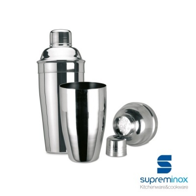 Conjunto shaker cocktail inox com logo Supreminox