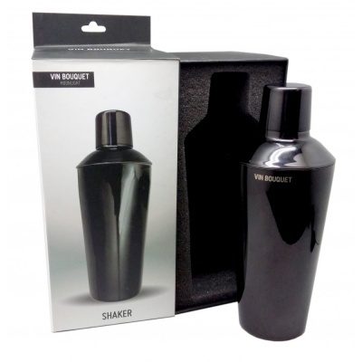 Cocktail shaker preto brilhante com embalagem