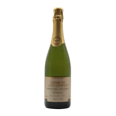 Garrafa de espumante Conde de Cantanhede Bruto com rótulo cinzento e dourado