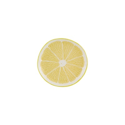 Prato redondo decorativo com padrão de fatia de limão