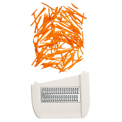 Ralador branco com tiras finas de cenoura