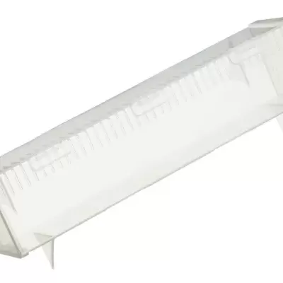 Ratoeira transparente retangular de plástico com suportes