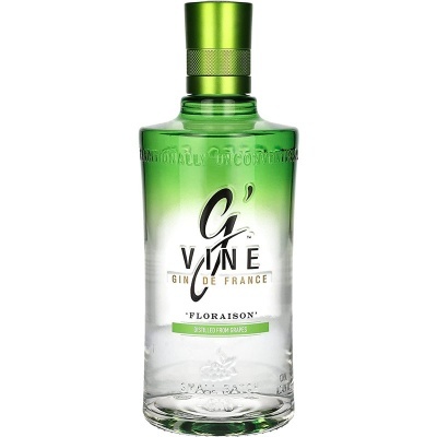 Garrafa de gin G'Vine Floraison com tampa verde