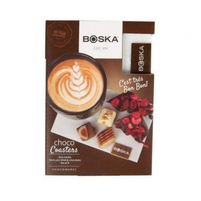 Embalagem Boska Choco Coasters com café e chocolates