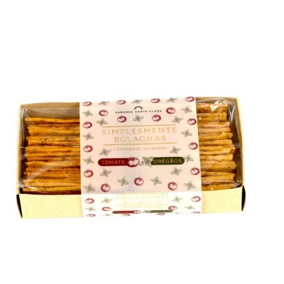 Pacote de bolachas simples de tomate e orégãos