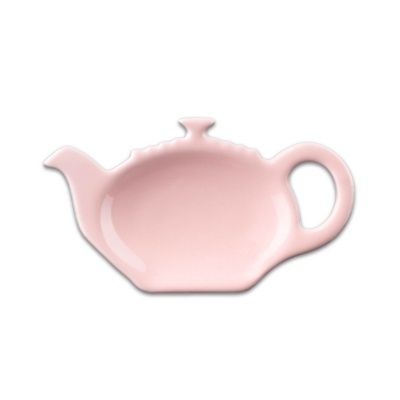 Prato rosa em formato de bule de chá