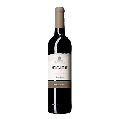 Garrafa de vinho tinto MONTalegre Classico com rótulo branco e castanho