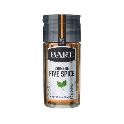 Frasco de especiarias BART Chinese Five Spice com tampa preta