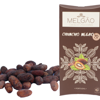 Barra de chocolate MELGÃO CHUNCHO NEGRO 70% com grãos de cacau