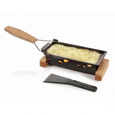 Conjunto de raclette com queijo derretido