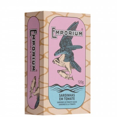 Lata de sardinhas em molho de tomate EMPORIUM com desenho de falcão, 120g