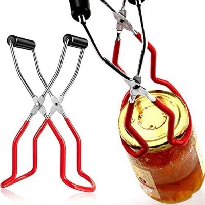 Abridor de frascos com alavanca de metal e borracha vermelha