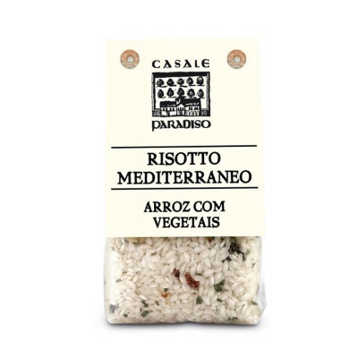Embalagem de arroz risotto mediterrâneo com vegetais da marca Casale Paradiso