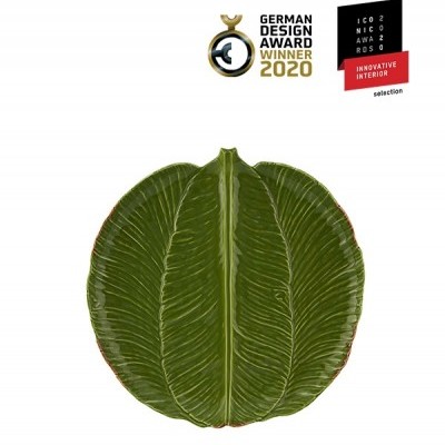 Prato verde em forma de folhas com textura detalhada