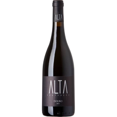Garrafa de vinho tinto ALTA Portugal Douro 2011 com rótulo preto