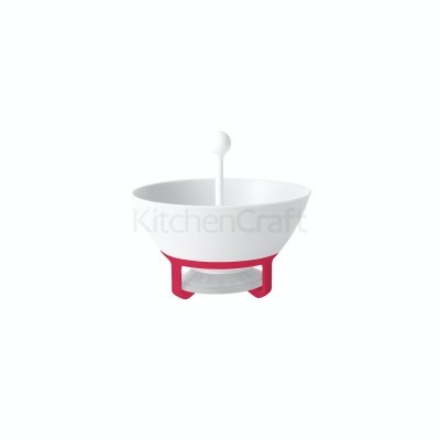 Tigela de mistura KitchenCraft branca com base vermelha