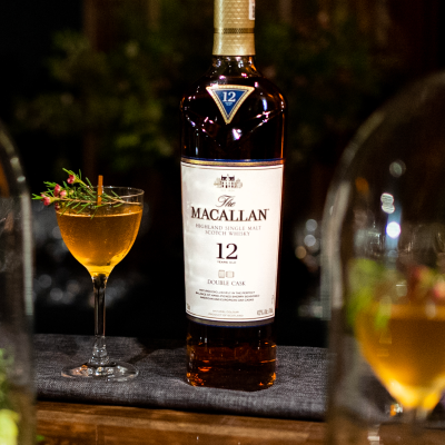 Garrafa de whisky The Macallan 12 anos com cocktail