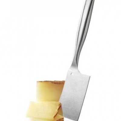 Faca de queijo em aço inoxidável com lâmina larga e fatias de queijo