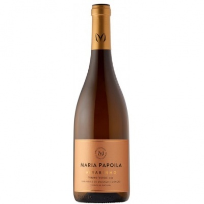 Garrafa de vinho branco Maria Papoila de rótulo dourado