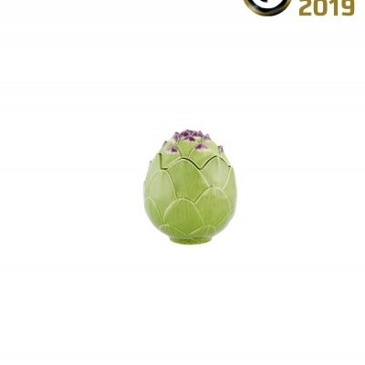 Peça decorativa verde em formato de alcachofra com selo German Design Award Winner 2019