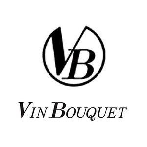 Logótipo preto e branco com letras 'VB' e texto 'VIN BOUQUET'