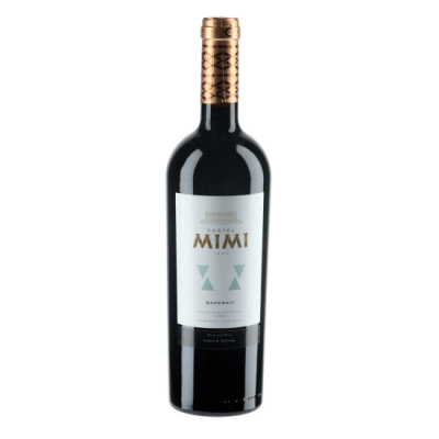 Garrafa de vinho Castel Mimi com rótulo branco e cápsula dourada