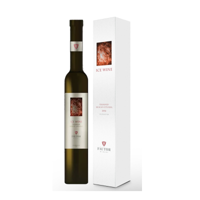 Garrafa de vinho ice wine com caixa branca