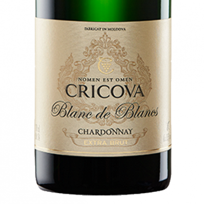 Garrafa de vinho espumante Cricova Blanc de Blancs Chardonnay Extra Brut