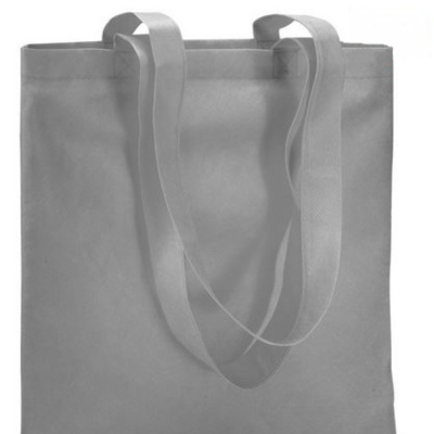 Saco de tecido cinzento claro com alças largas