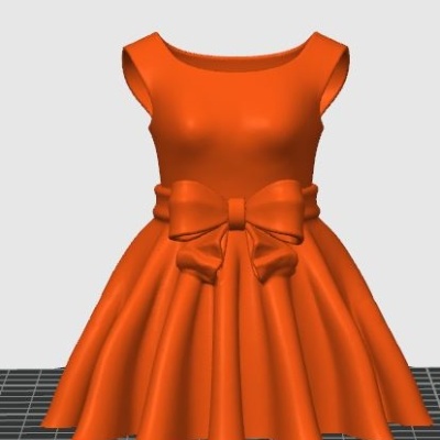 Vestido infantil laranja com laço frontal