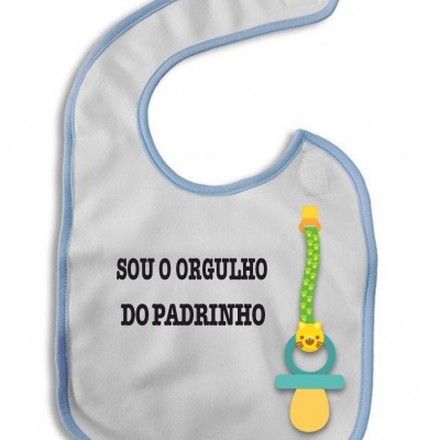 Babete para bebé com texto e biberão decorativo
