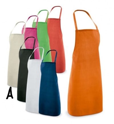 Conjunto de aventais coloridos em tecido liso sobre fundo branco