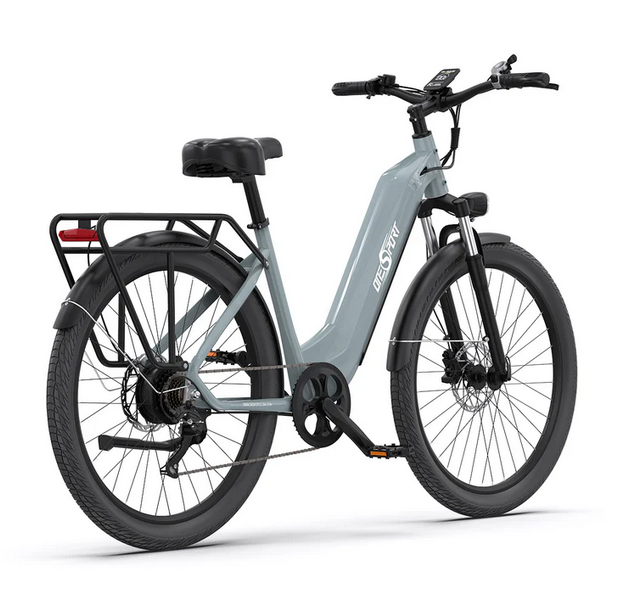 ONESPORT OT05 Sensor de Torque 36V 250W 18.2Ah Pneus 27.5*2.25 Travões Hidráulicos Bicicleta elétrica cinzenta com quadro robusto e pneus largos