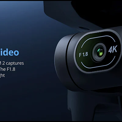 Câmara preta com lente e texto promocional de 8K Photo, 4K HDR Video