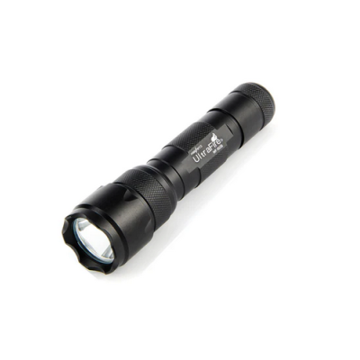 Lanterna preta UltraFire em metal com lente clara