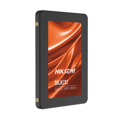 Disco SSD HIKSEMI SILKISI 2.5 SATA 6Gb/s preto com rótulo laranja