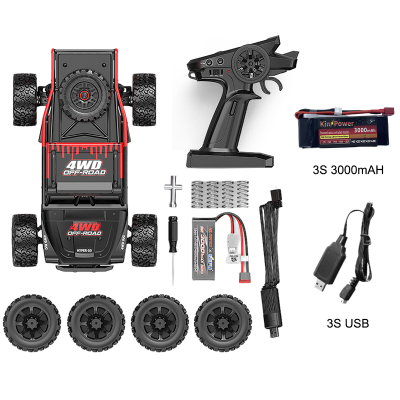 Carro RC 4WD Off-Road com conjunto de acessórios e baterias