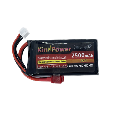 Bateria KinPower 2500mAh para modelos controlados por rádio com conectores
