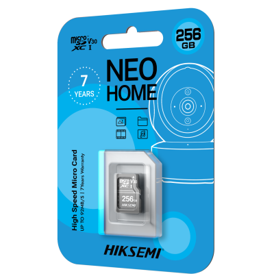 Cartão micro SD 256 GB HIKSEMI NEO HOME em embalagem azul