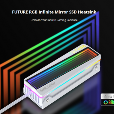 Dissipador de calor para SSD com efeito espelho infinito RGB e iluminação colorida