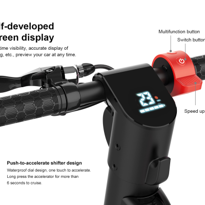 Guiador de trotinete elétrica com visor LED e botões