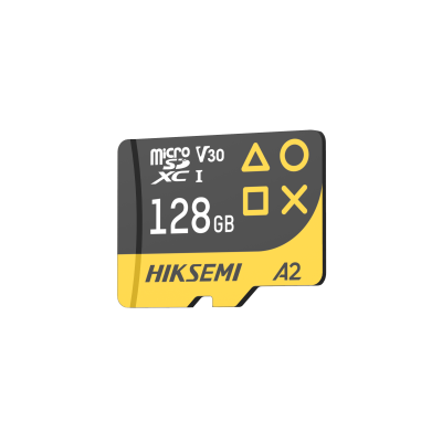 Cartão de memória microSD preto e amarelo HIKSEMI 128GB