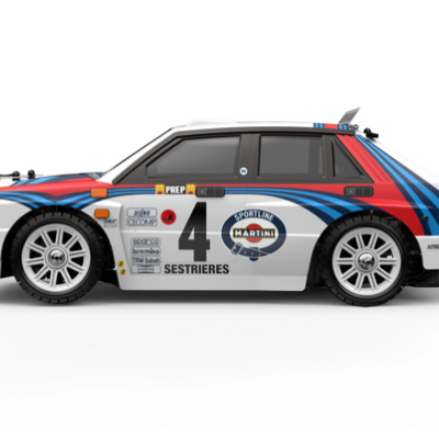 Miniatura de carro de corrida com pintura colorida e autocolantes