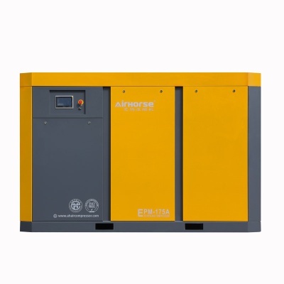 Compressor de parafuso amarelo e cinzento da Airhorse modelo EPM-175A