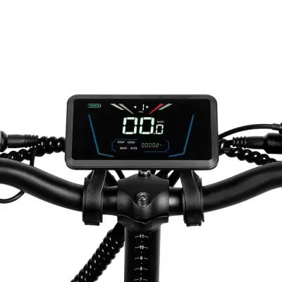 Ecrã digital de bicicleta elétrica montado no guiador preto