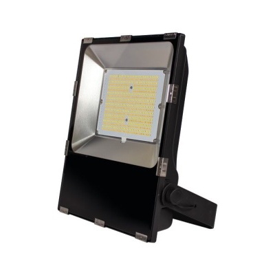 Projetor de iluminação LED preto com painel de LED amarelos