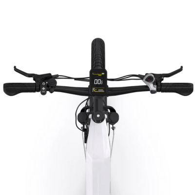 Guiador de bicicleta elétrica com ecrã digital e punhos pretos