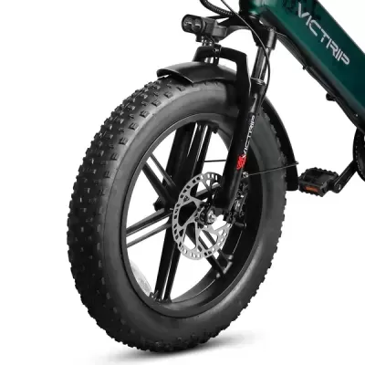 Roda dianteira de bicicleta elétrica Victrii com pneu largo